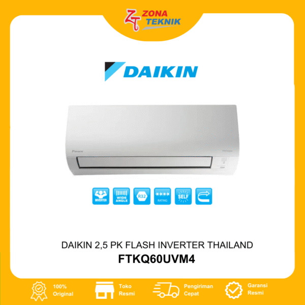 HARGA AC BARU DAIKIN FTKQ60UVM4 2,5 PK FLASH INVERTER