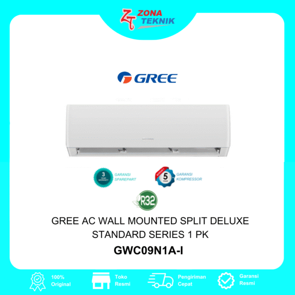 Harga AC Baru AC Gree 1 PK Split Standart Deluxe GWC09N1A