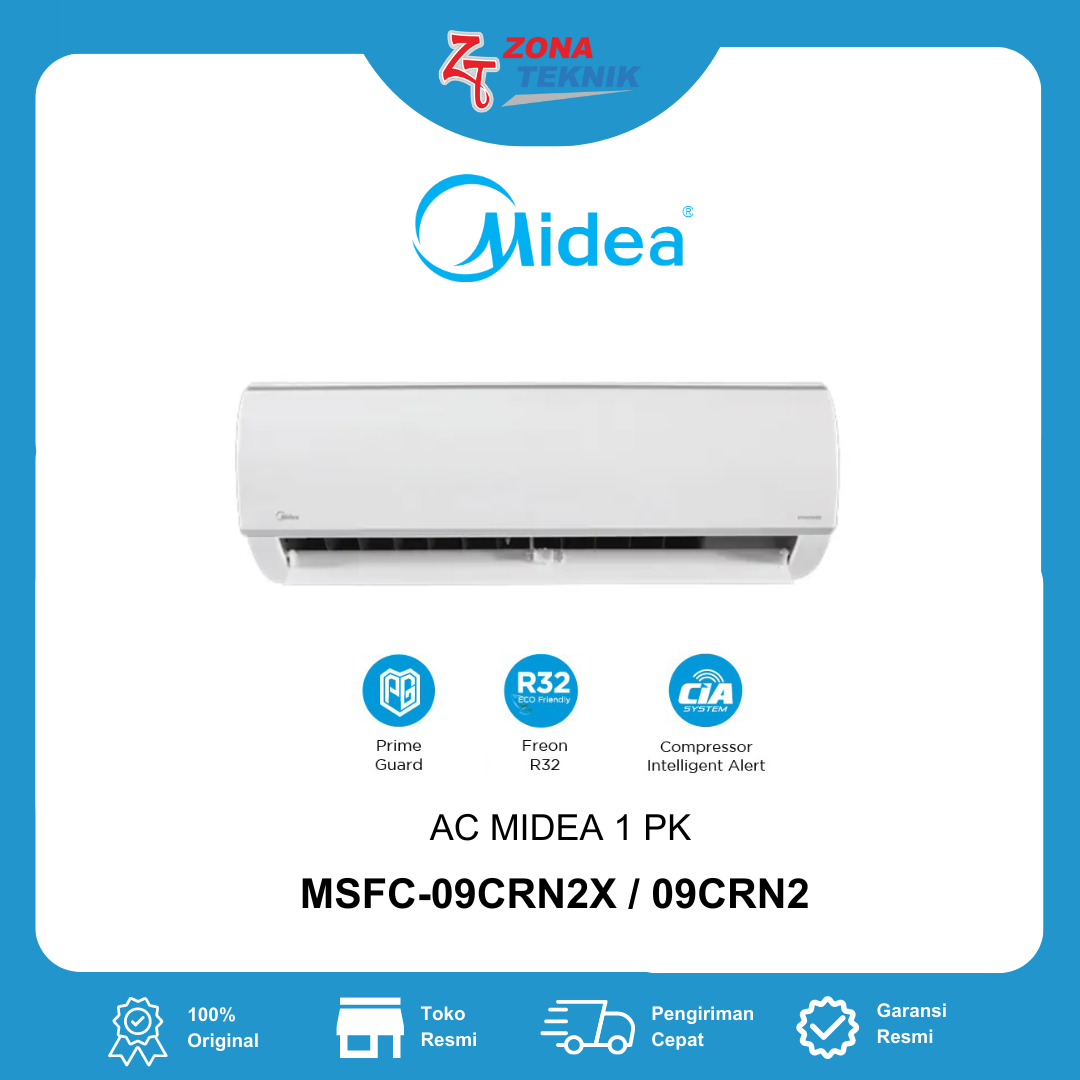 Midea AC Split Standard Double Gold Fin 1 PK (MSFC-09CRN2X)