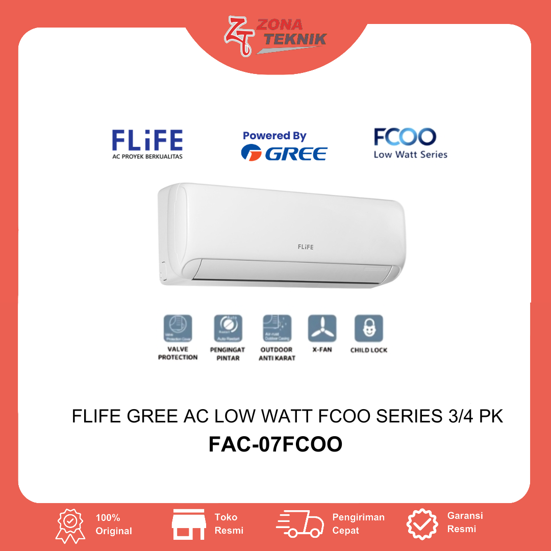 Flife By Gree AC Low Watt 3/4 PK FCOO Series - FAC-07FCOO