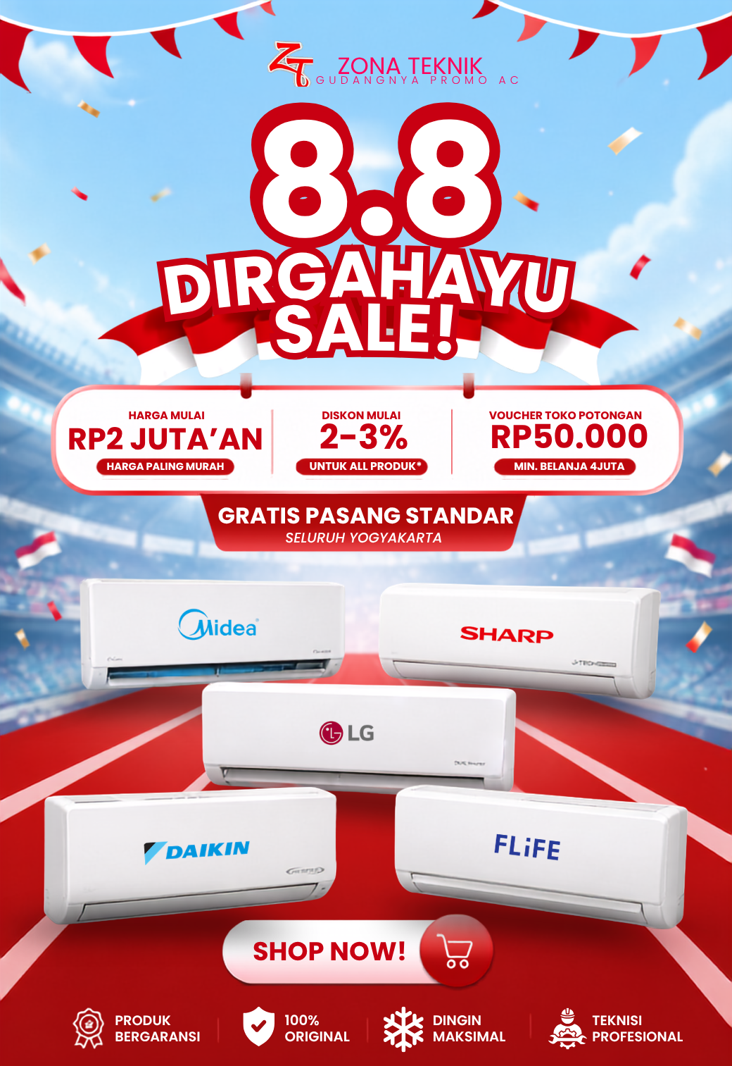 8.8 SALE AC BARU
