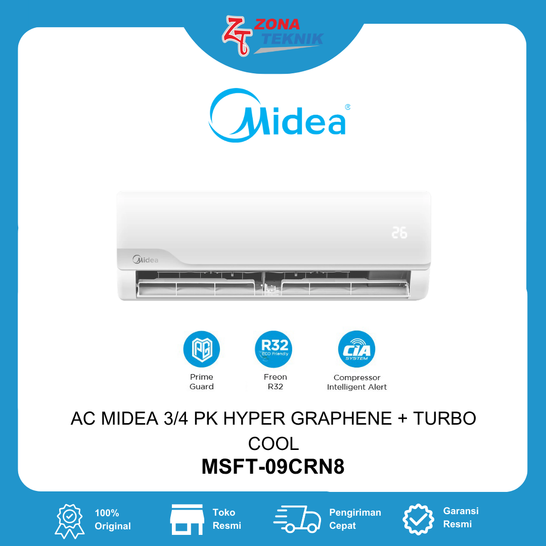 Midea AC Split Standard 1 PK MSFT-09CRN8 R32
