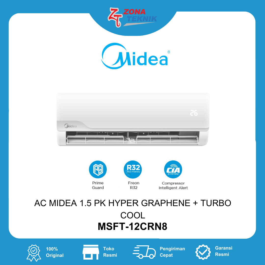 Midea AC Split Standard 1.5 PK MSFT-12CRN8 R32