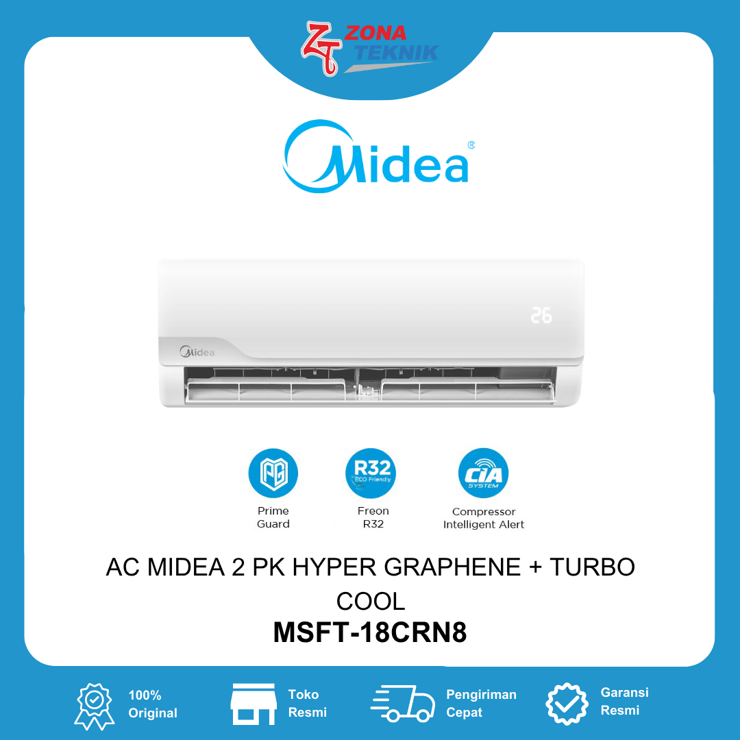Midea AC Split Standard 2 PK MSFT-18CRN8 R32